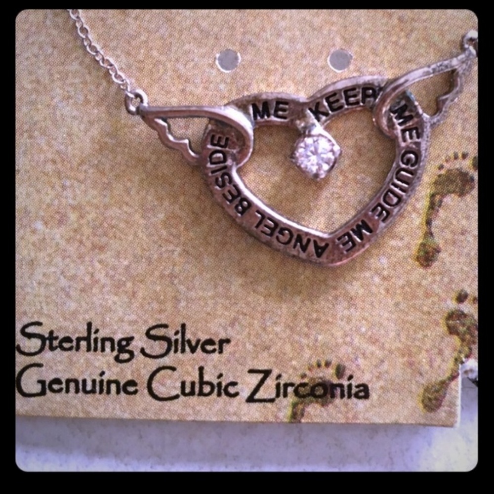Divine Light Guardian Angel Sterling Silver Neckla